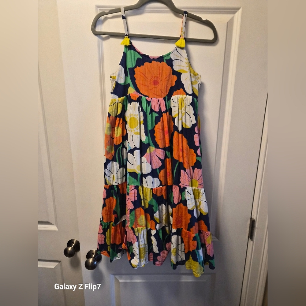 Mini Boden Floral Girls Sun Dress, Size 11-12 Youth